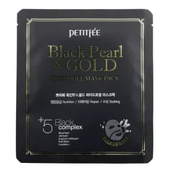 - Black Pearl & Gold Hydrogel Mask Pack - Hydrożelowa Maska do Twarzy Czarna Perła i Złoto - 32g
