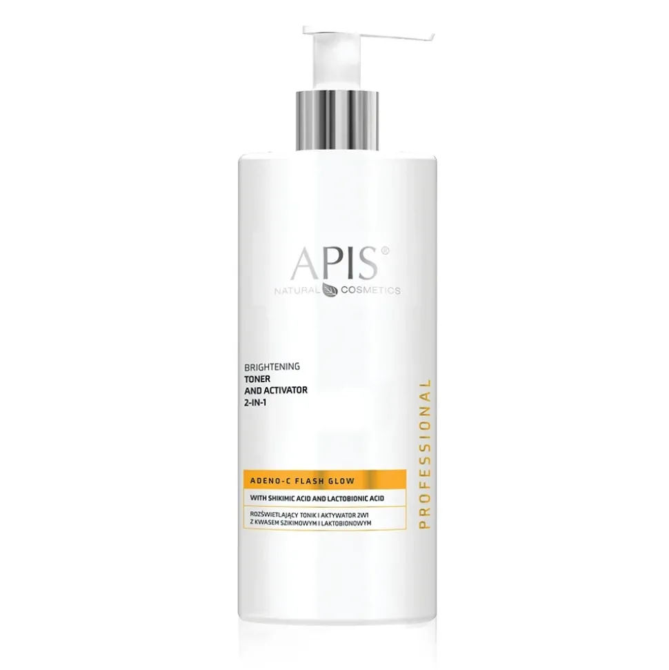 ADENO-C Flash Glow Roświetlający tonik i aktywator 2w1 z kwasem szikimowym i laktobionowym 500ml