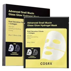 Advanced Snail Mucin Glass Glow Hydrogel Mask Zestaw Masek Hydrożelowych ze Śluzem Ślimaka 3szt.