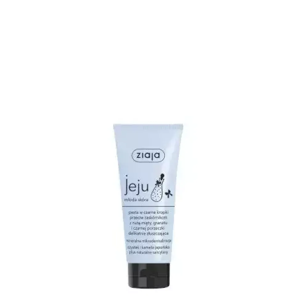 JEJU pasta w czarne kropki przeciw zaskórnikom z nutą mięty, granatu i czarnej porzeczki delikatnie złuszczająca 75 ml