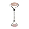 Light Rose Quartz & Silver Wałeczek do masażu twarzy z różowego i białego kwarcu