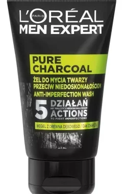 Men Expert Pure Charcoal żel do mycia twarzy przeciw niedoskonałościom 100ml