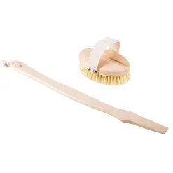 No.2 Szczotka do masażu ciała na sucho – włókno tampico, wersja z kijem