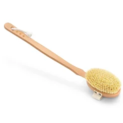 No.2P Szczotka do masażu ciała na sucho – włókno tampico, wersja z kijem