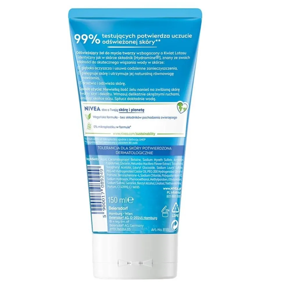 Odświeżający żel do mycia twarzy cera normalna i mieszana 150ml