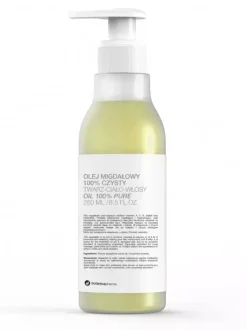 Olej migdałowy 100% czysty do twarzy ciała i włosów pompka 250ml