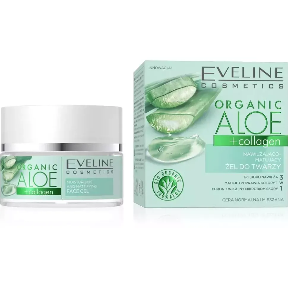 Organic Aloe + Collagen Nawilżająco-matujący żel do twarzy 50ml