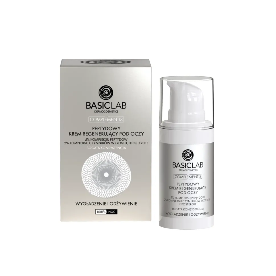 Peptydowy krem regenerujący pod oczy 5% kompleksu peptydów Bogata Konsystencja WYGŁADZENIE I ODŻYWIENIE 15ml