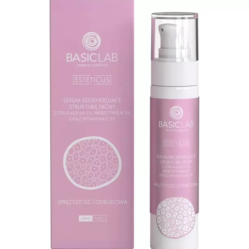 Serum regenerujące strukturę skóry z ceramidami 1%, prebiotykiem 2% oraz witaminą e 3%, (sprężystość i odbudowa) 50 ml