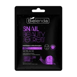 SNAIL BEAUTY SECRETS Nawilżająco - odbudowująca czarna maska w płacie z filtrowanym śluzem ślimaka