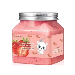 Solny peeling do ciała z masłem owocowym, naturalnymi olejkami i ekstraktami: Truskawka,, 500g