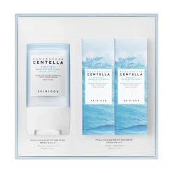 Zestaw Hyalu-Cica Sunsational Kit Hyalu-Cica Silky-Fit Sun Stick Filtr w Sztyfcie 20g + 2x Hyalu-Cica WATER-FIT Sun serum Lekki nawilżający krem przeciwsłoneczny SPF 50+ PA++++ 15ml