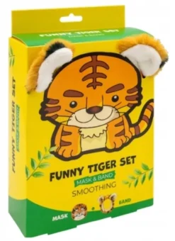 Zestaw wygladzająca maska do twarzy i opaska tygrys